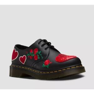Dr. Martens 1461 Sequin Embroidered Hearts 3 Eye Oxford Shoe